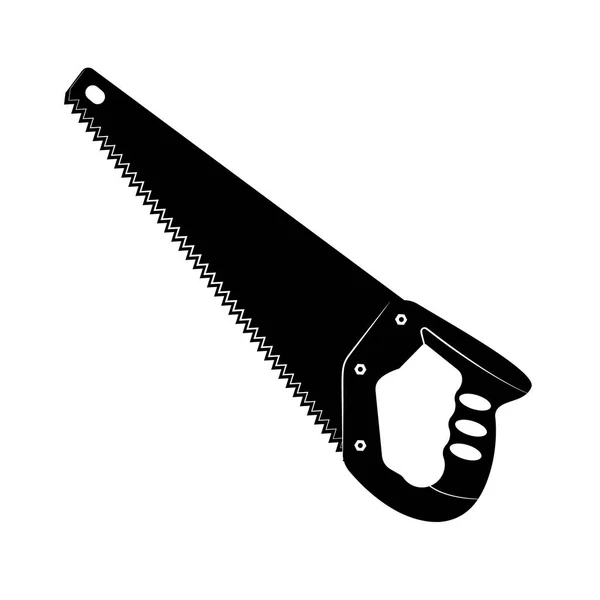 Illustration in a simple style saw. Vector hand saw in black color — Stock Vector