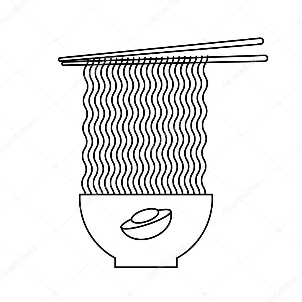Outline style illustration. Japanese famous soup. Asian cuisine. For icons, logo