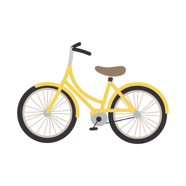 Vector illustration of a yellow bicycle — Stock Vector