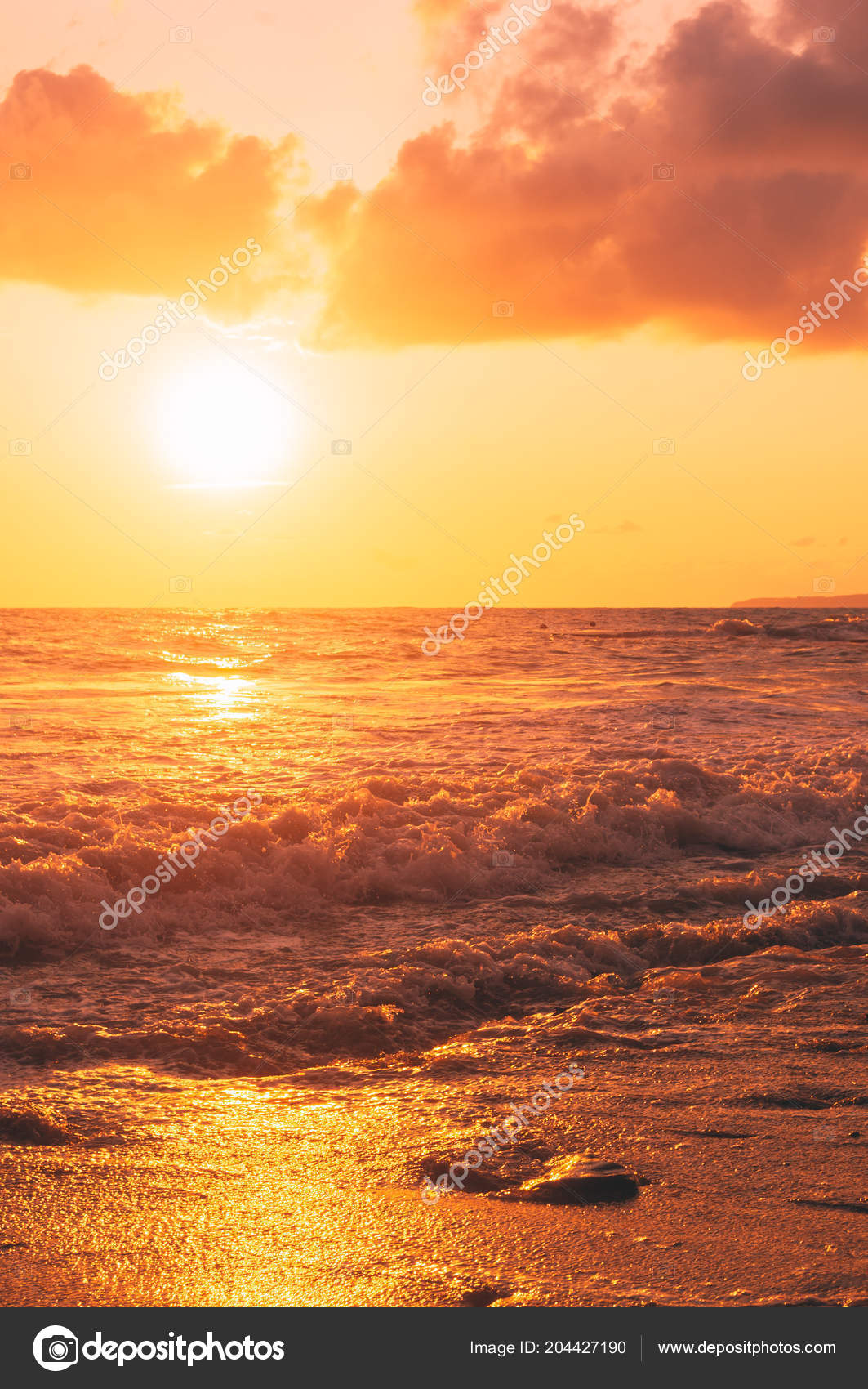 Summer Sea Sunset Sun Waves Clouds Beautiful Dramatic