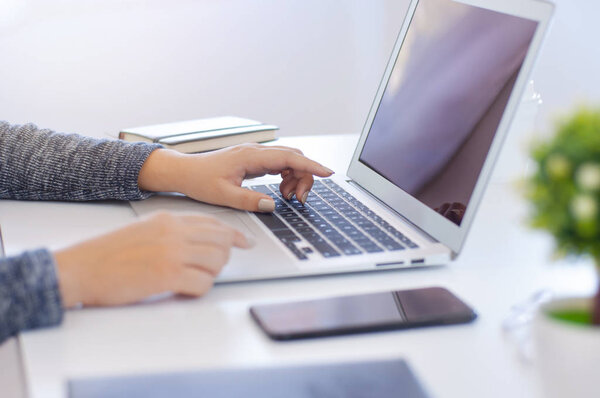 business woman working at home office