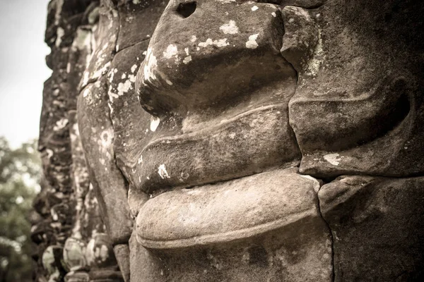 Mysteriet Leende Bayon Temple Siem Reap Kambodja — Stockfoto