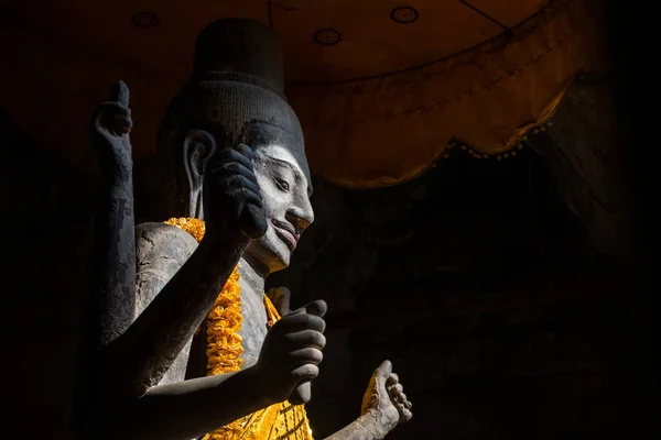 Den Vishnu Gud Staty Angkor Wat Siem Reap Kambodja — Stockfoto