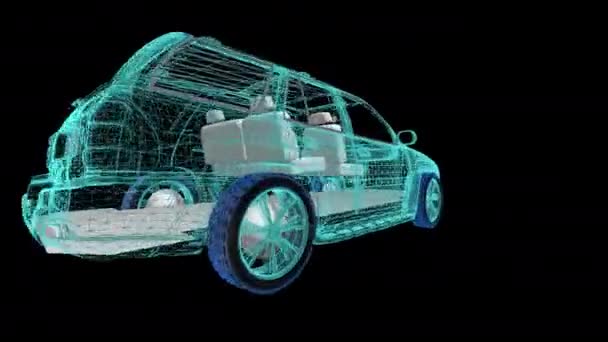 一般的な自動車のアニメーションをターン テーブル — ストック動画
