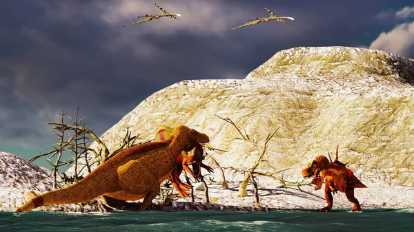 3D rendering scene of the giant dinosaur — Stock Photo, Image