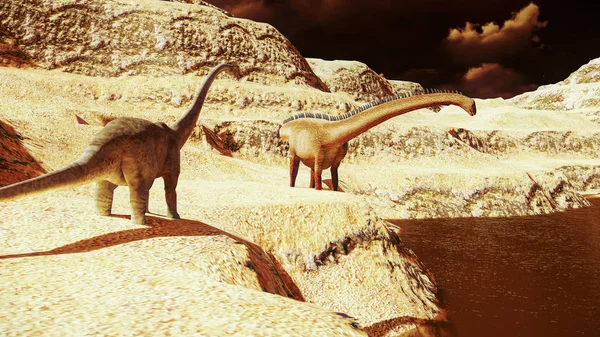 Τεράστια Diplodocus Άγονη Rendering — Φωτογραφία Αρχείου