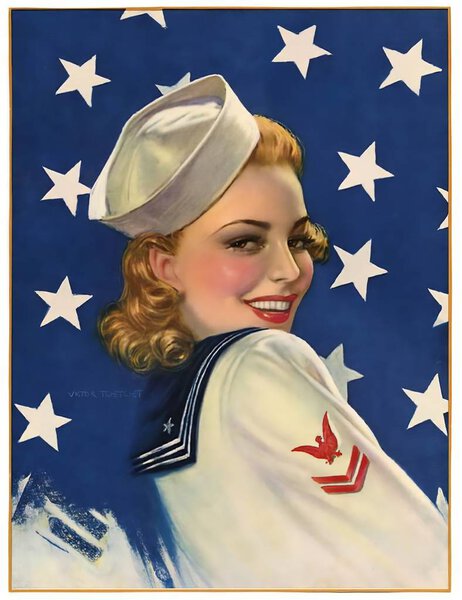 Woman in vintage poster