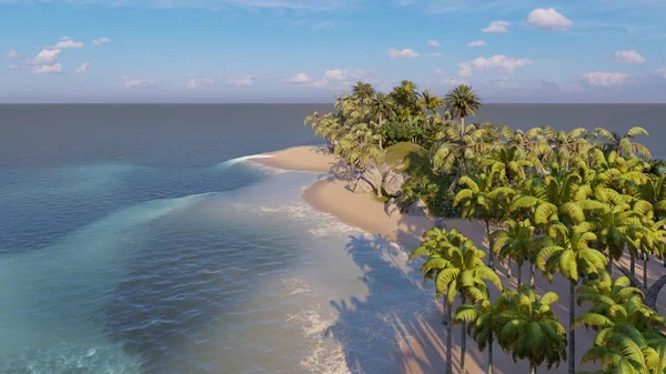 Palmy Tropikalna Plaża — Zdjęcie stockowe