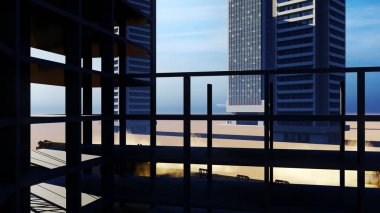 İnşaat alanında bir çölde