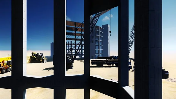 Construction Site Desert — Stock Photo, Image