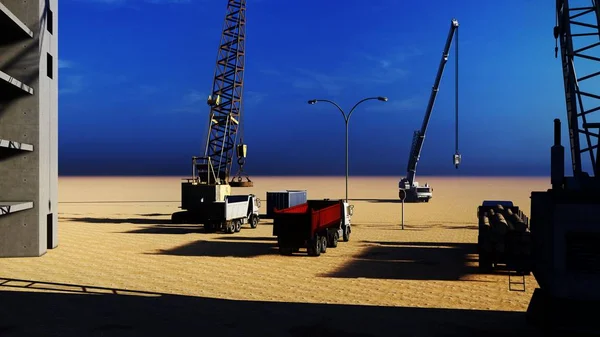 Construction Site Desert — Stock Photo, Image