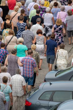 Wroclaw, POLAND - JUNE 20, 2019: Religious procession at Corpus Christi Day in Wroclaw, Poland