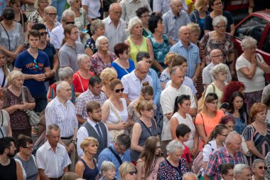 Wroclaw, POLAND - JUNE 20, 2019: Religious procession at Corpus Christi Day in Wroclaw, Poland