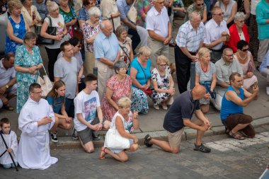 Wroclaw, POLAND - JUNE 20, 2019: Religious procession at Corpus Christi Day in Wroclaw, Poland
