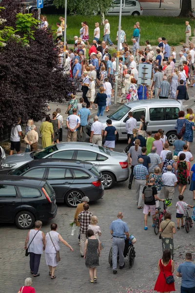 Breslavia, POLONIA - 20 GIUGNO 2019: Processione religiosa al Corpus Domini di Breslavia, Polonia — Foto Stock