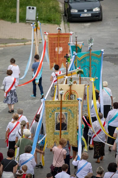 Breslavia, POLONIA - 20 GIUGNO 2019: Processione religiosa al Corpus Domini di Breslavia, Polonia — Foto Stock