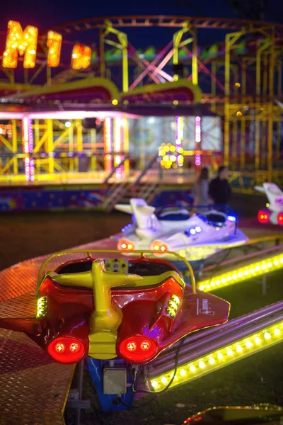 Amusement park in the night — Stock Photo, Image