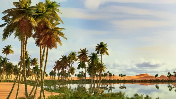 Пальмы возле озер в Африке — стоковое фото
