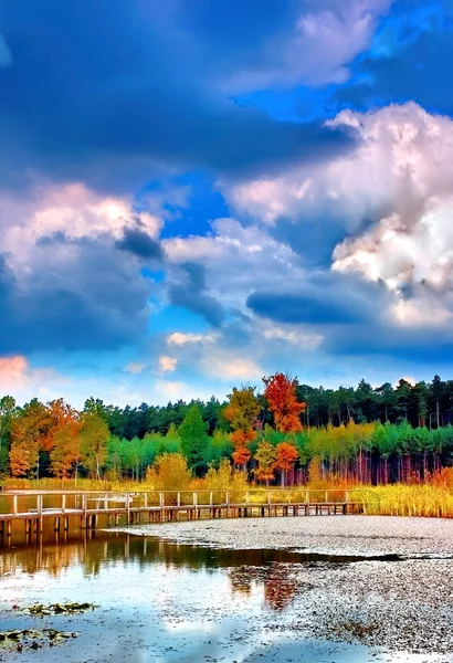 Красивое озеро на юге Польши возле Вроцлава — стоковое фото