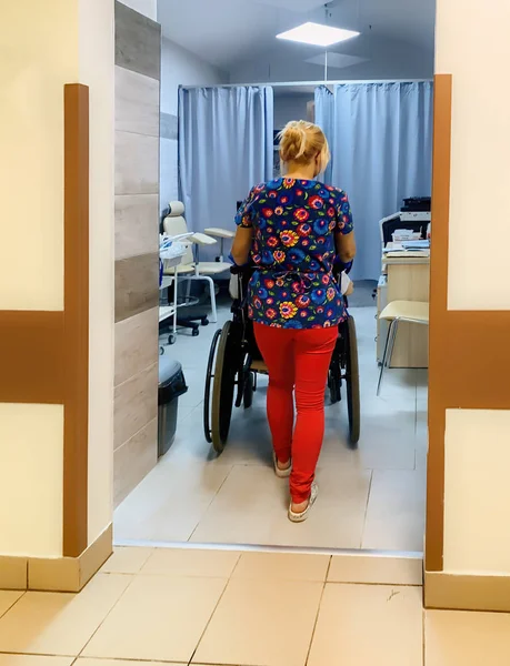 Interior of emergency room with bed and equipment