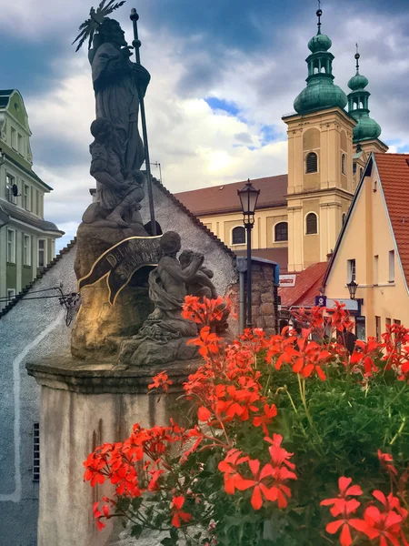 Kłodzko, barokowy replica z mostu Karola w Pradze — Zdjęcie stockowe