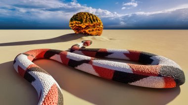 Yılan ve Zihin - yaratıcı kavram 3 render