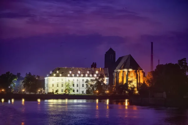 Ilha da Catedral em Wroclaw, Polonia — Fotografia de Stock