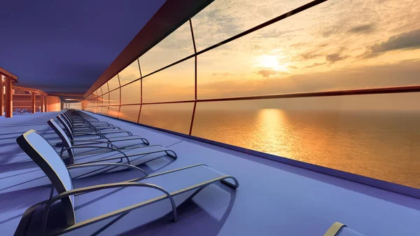 Riesige Luxus-Kreuzfahrtschiff 3D-Rendering — Stockfoto