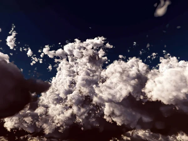 Nuages blancs dans le ciel bleu rendu 3d — Photo