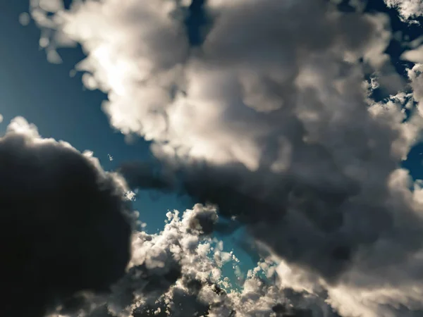 Nuages blancs dans le ciel bleu rendu 3d — Photo