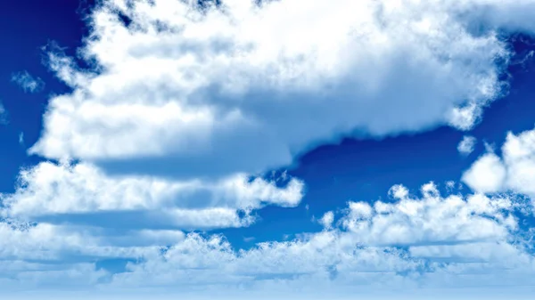 Awan putih di langit biru Rendering 3d — Stok Foto
