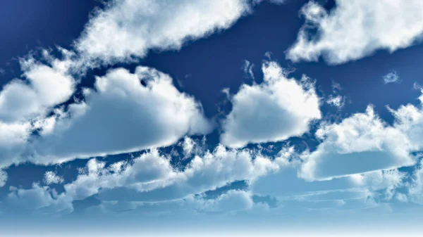 Nubes blancas en el cielo azul 3d renderizado —  Fotos de Stock