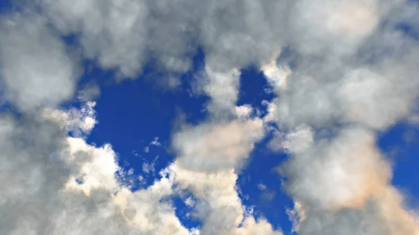 White clouds in blue sky 3d rendering — Stock Photo, Image