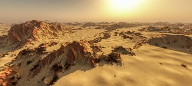 Güzel doğal arka plan. -Afrika vahası 3D görüntüleme