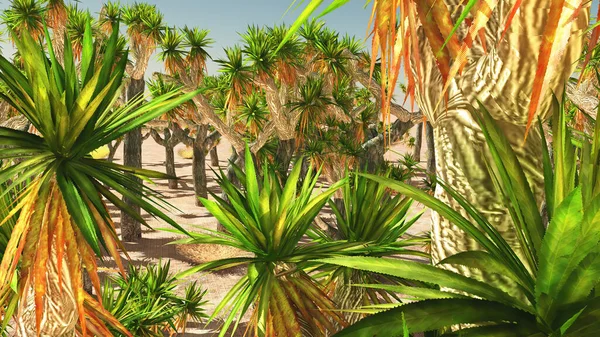 Parco nazionale di Joshua Tree, Stati Uniti d'America rendering 3d — Foto Stock