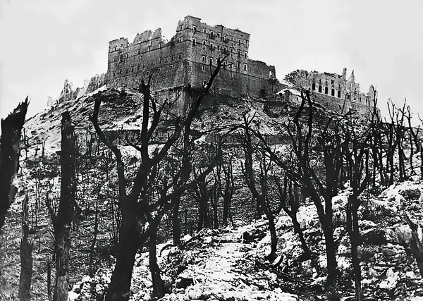 蒙太尔 卡西诺的巴特尔1944年蒙太尔 卡西诺的巴特尔 — 图库照片
