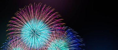 Renkli havai fişek arka plan metin için özgür kopya yer ile soyut. Tasarımınız için renkli kutlama ve yıldönümü kavramı