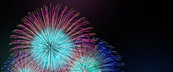 Renkli havai fişek arka plan metin için özgür kopya yer ile soyut. Tasarımınız için renkli kutlama ve yıldönümü kavramı