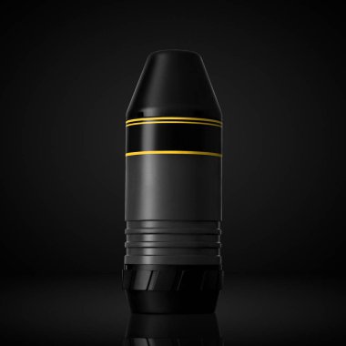 Savaş airsoft el bombası siyah arka plan üzerine kavramı