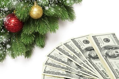 Beyaz bir arka plan üzerinde izole para Noel