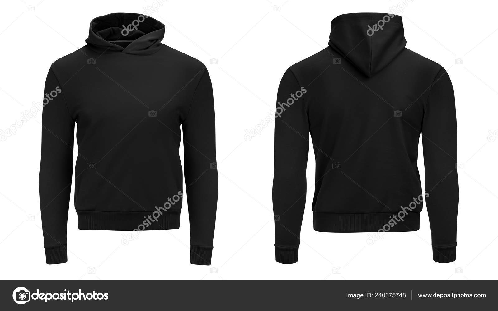 Blank black male hoodie sweatshirt long sleeve with clipping path Regarding Blank Black Hoodie Template