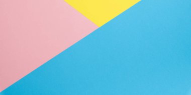 Pastel renkli kağıttan yapılmış düz döşeme arka plan. Soyut renk çizgisi. Minimal kavram geometrik arka plan