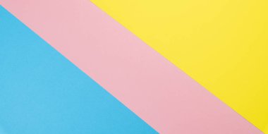 Pastel renkli kağıttan yapılmış düz döşeme arka plan. Soyut renk çizgisi. Minimal kavram geometrik arka plan