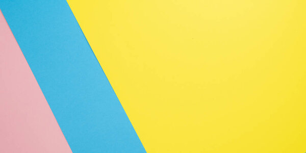 Flat lay pastel paper background. Abstract colorful line. Minimal concept geometric background