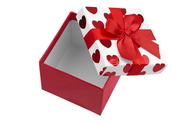 Gift box with ribbon and bow isolated on white background — Stock Photo, Image