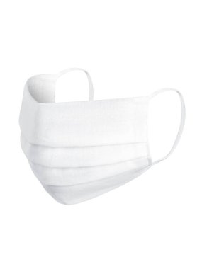 Beyaz arka planda tıbbi koruyucu maske, Coronavirüs 'ü önleme, wuhan virüsünün koruma faktörü. Beyaz maske 2019 'dan korunuyor.