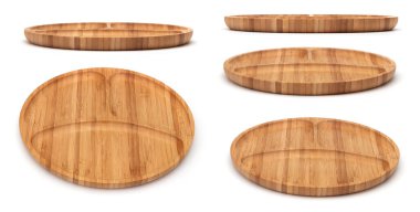 Boş kase ya da tepsi. Beyaza izole edilmiş meyve sekizleri ve fındıklar için..