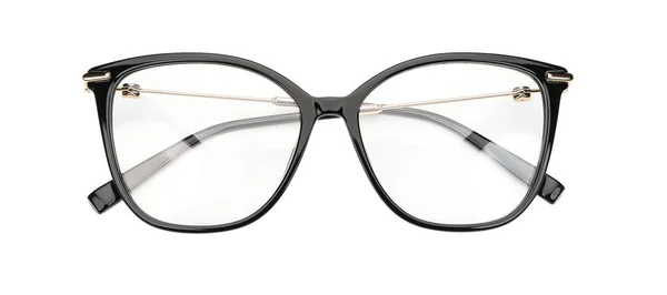 Óculos pretos isolados em um fundo branco — Fotografia de Stock