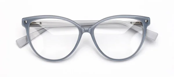 Grå glasögon ovanifrån isolerad på vit bakgrund — Stockfoto
