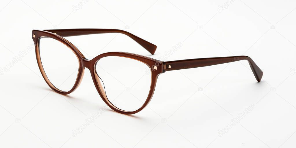 Red glasses isolated on a white background